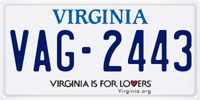 VA license plate VAG2443