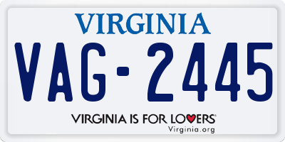 VA license plate VAG2445