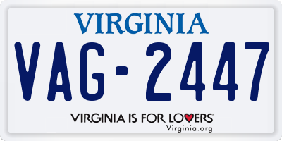 VA license plate VAG2447