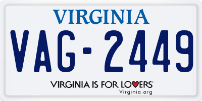VA license plate VAG2449