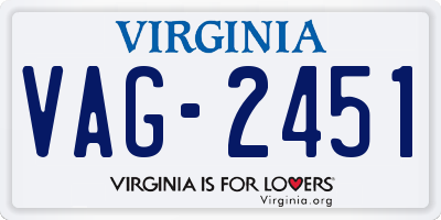 VA license plate VAG2451