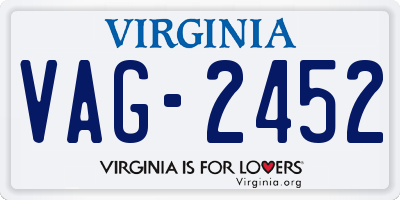VA license plate VAG2452