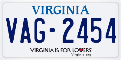 VA license plate VAG2454