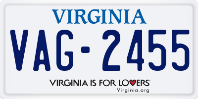 VA license plate VAG2455