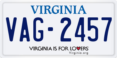 VA license plate VAG2457