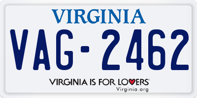 VA license plate VAG2462