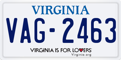 VA license plate VAG2463