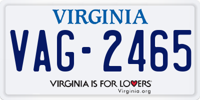 VA license plate VAG2465