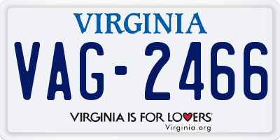 VA license plate VAG2466