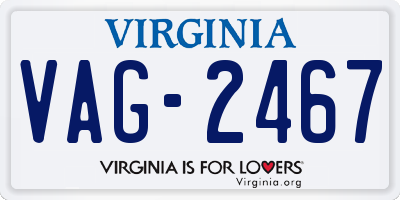 VA license plate VAG2467