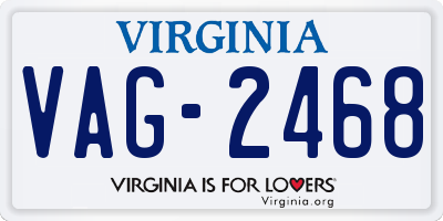 VA license plate VAG2468