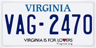 VA license plate VAG2470