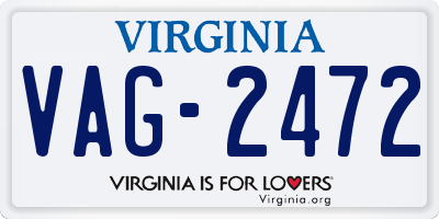 VA license plate VAG2472