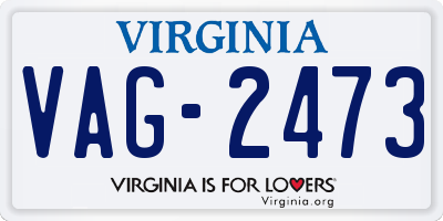 VA license plate VAG2473