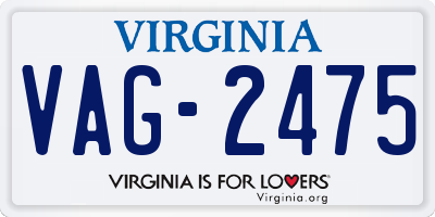 VA license plate VAG2475