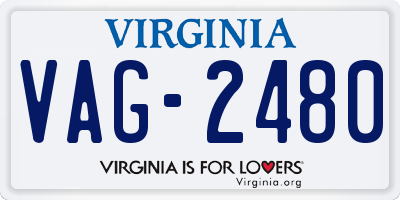 VA license plate VAG2480