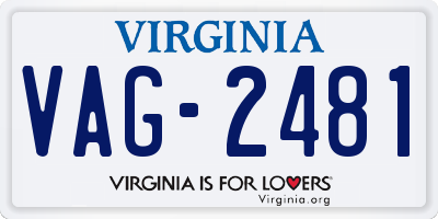 VA license plate VAG2481