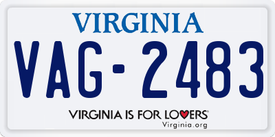 VA license plate VAG2483