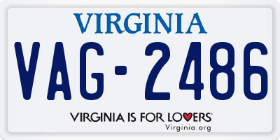 VA license plate VAG2486