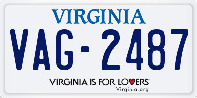 VA license plate VAG2487