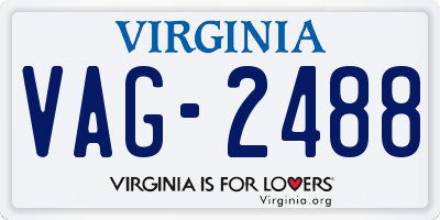 VA license plate VAG2488