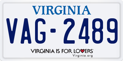 VA license plate VAG2489