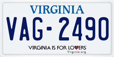 VA license plate VAG2490