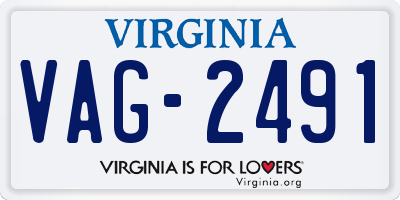 VA license plate VAG2491