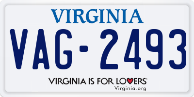 VA license plate VAG2493