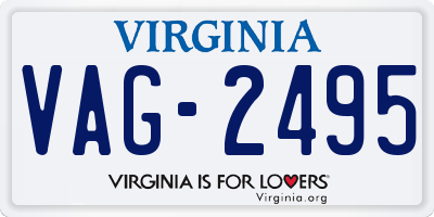 VA license plate VAG2495