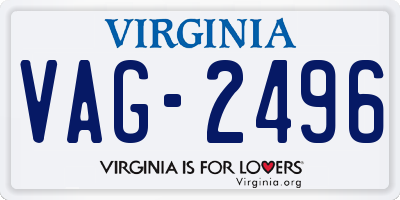 VA license plate VAG2496