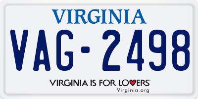 VA license plate VAG2498