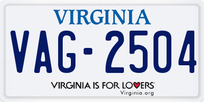 VA license plate VAG2504