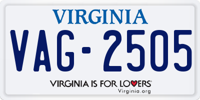 VA license plate VAG2505