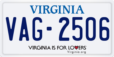 VA license plate VAG2506