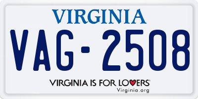 VA license plate VAG2508