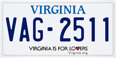 VA license plate VAG2511