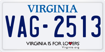 VA license plate VAG2513