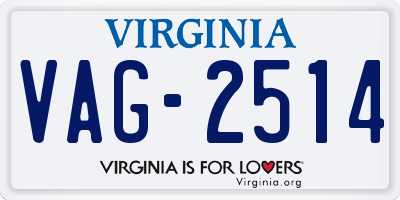 VA license plate VAG2514