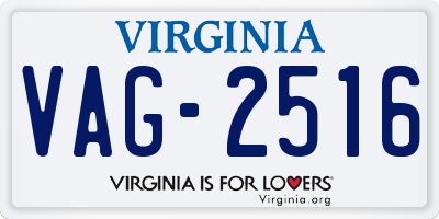 VA license plate VAG2516