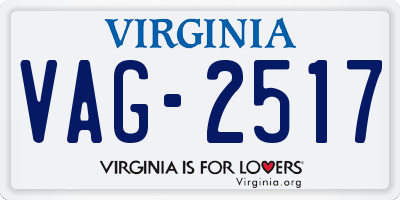 VA license plate VAG2517