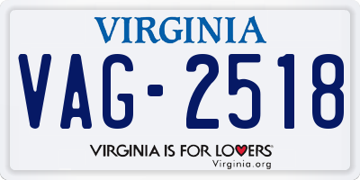 VA license plate VAG2518