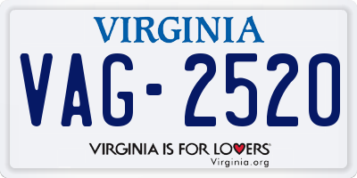 VA license plate VAG2520