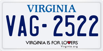 VA license plate VAG2522