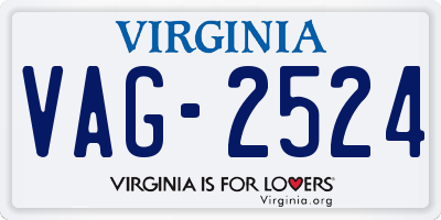 VA license plate VAG2524