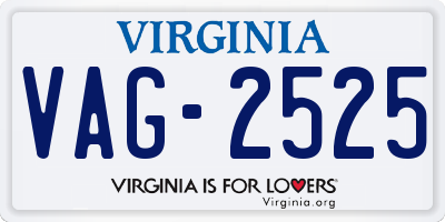 VA license plate VAG2525