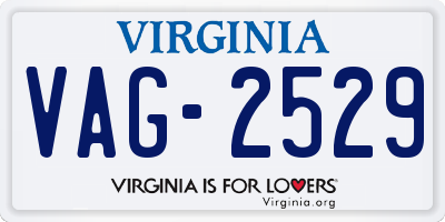 VA license plate VAG2529