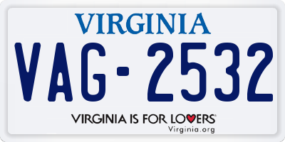VA license plate VAG2532