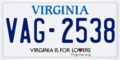 VA license plate VAG2538