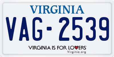 VA license plate VAG2539